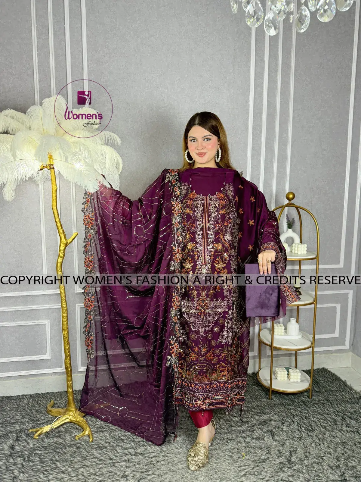 Georgette 4 Pices Unstitched Dress